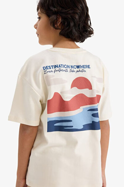 DeFacto 100% Cotton Oversize Printed T-Shirt for Boys G6987A826Sm