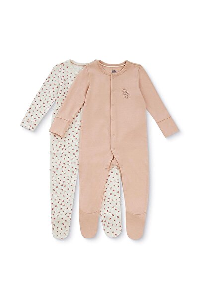 MOTHERCARE Kız Bebek Tulum Çiçek Baskılı Çıtçıtlı Bisiklet Yaka Long Sleeve P...