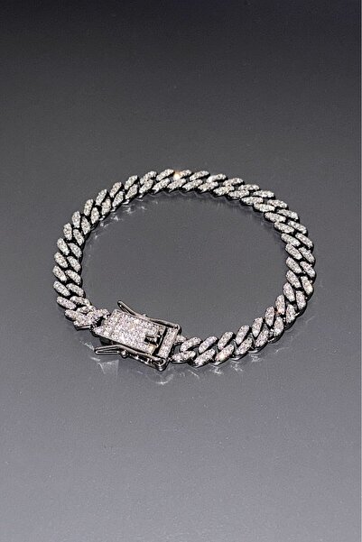 UKHWD SUPPLY 8mm Iced Out Cuban Chain Erkek Bileklik