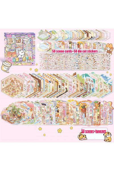 Choice Purple 101 Pieces - Miniature Landscape Stickers Set, Scene Stickers, ...