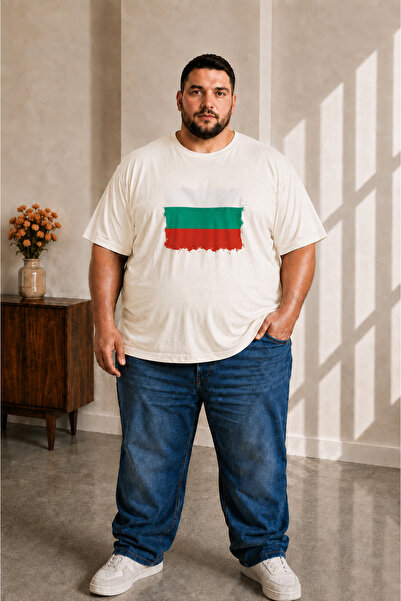 sngl tekstil Men's Large Size Short Sleeve Bulgaria Flag Printed T-Shirt 3XL ...
