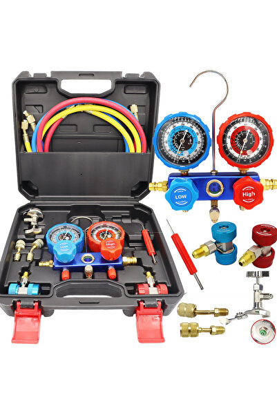 Choice NEW Car Air Conditioning Pressure Manifold Gauge Hose Kit R22 R-410A R...