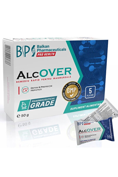 Balkan Pharmaceuticals Детокс добавка Алкавър за хангувър, 5 сашета, Защита н...