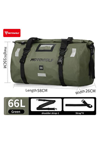 Choice 66L-Green Waterproof Motorcycle Tail Bag Travel Outdoor Dry Luggage Ro...