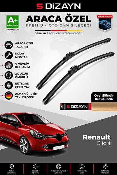 S Dizayn S-Dizayn Renault Clio 4 HB Ön Cam Silecek Seti 2012-2019 Premium Ara...