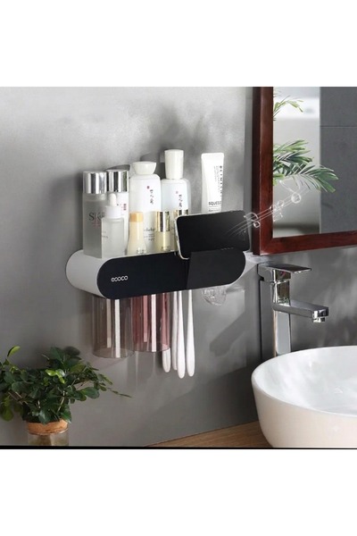 Miecoco Ecoco Adhesive Magnetic Toothpaste Squeezer and Holder with 4 Brush H...