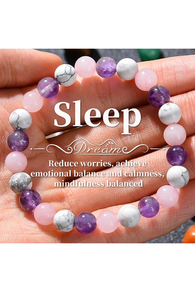 Choice style A 1pc Fashionable 8mm White Turquoise - Amethyst - Rose Quartz N...