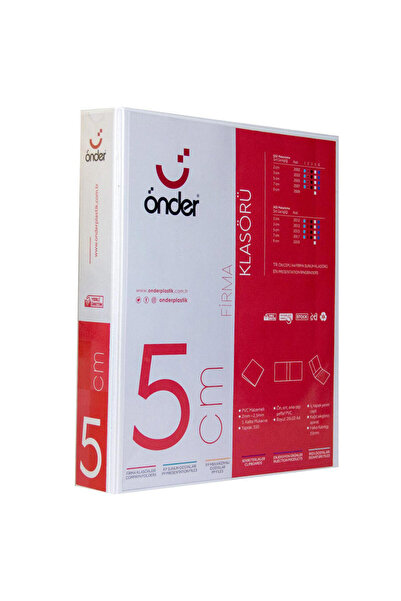 Önder A4 Prezentaciona Mapa 2 Prstena 90 MM Bela 2009-5