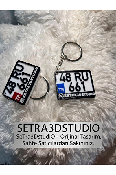 Setra 3D Studio Motosikletinize Özel Plaka Anahtarlık - İsim ve Soyisim Yazıl...