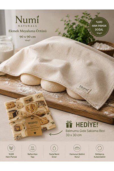 NUMI Naturals 100% Natural Raw Cotton Bread Proofing Cover 90X90 cm – Breatha...