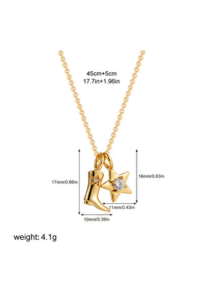 choice2 T240 Stainless Steel 18K Gold-Plated Zirconium Inlaid Denim Boots, St...