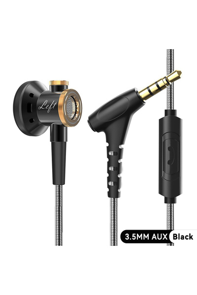 Choice 3.5MM AUX Black D08 Metal HiFi 3.5mm/Type-C In Ear Headphones Flat Hea...