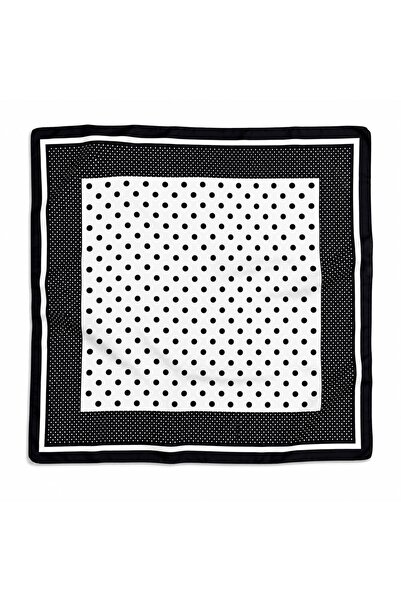Axesoire 15373 Siyah Puantiye Desenli Bandana Fular 70x70 cm