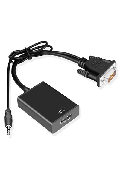 Choice Black Vga To Hdmi-Compatible Audio Converter Adapter Cable 1080p With ...