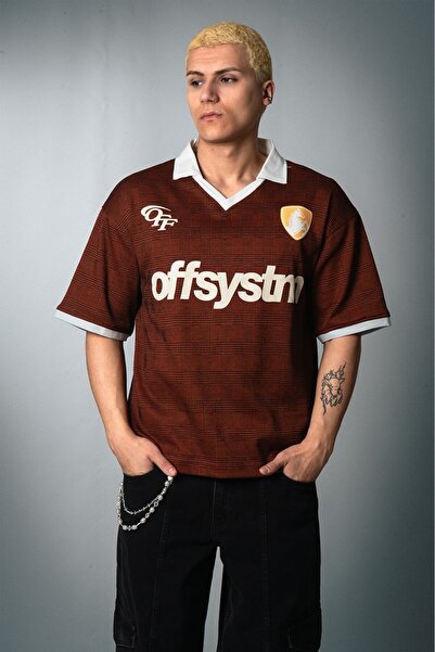 Plus Eighteen Offsystm Polo Yaka Oversize Turuncu Erkek Futbol Forması