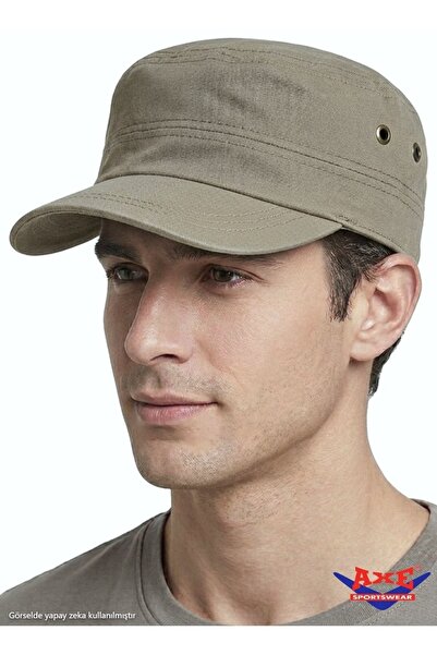 AXE SPORTSWEAR Summer Dark Cream Color Adjustable Castro Cap with Velcro on t...