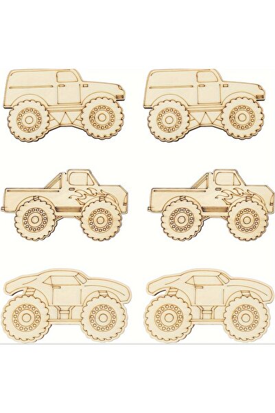 Choice 30 pcs wood car 30 Pack Wood Car Truck Cutouts Crafts Party Game Favor...