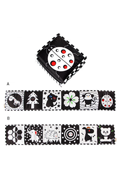 choice2 Ladybug Cartoon Baby Cloth Book Foldable Infant Bed Winding Toy Black...