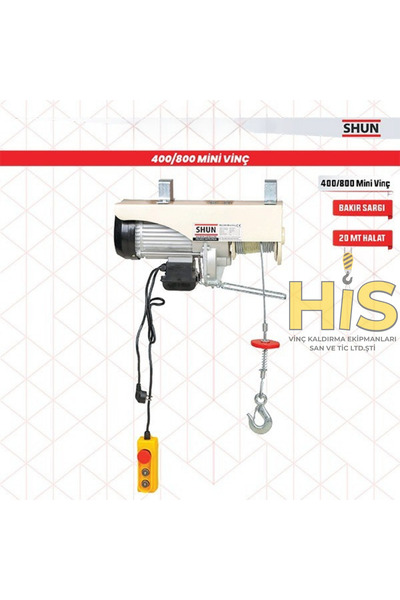 Shun 400/800 Elektrikli Mini Vinç Caraskal Bakır Sargı.