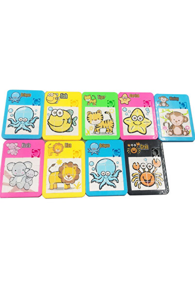 Choice 6pcs Random 6PCS Animal Number Random Puzzle Plastic Slide Puzzle Logi...