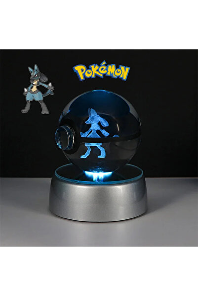 Choice11 Lucario Pokemon 3D Crystal Ball Butterfree Cubone Figure Toy Pokebal...