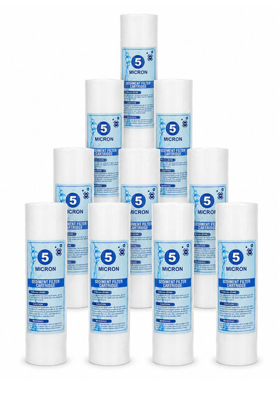 AQUA BELLA Su Arıtma Cihazı 5 Mikron Sediment Spun Filtre (10 Adet)