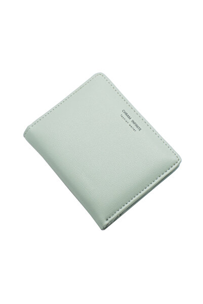 choice2 Y1620-Lightgreen Women's Simple Letter Bifold Short Wallet, Thin Soli...