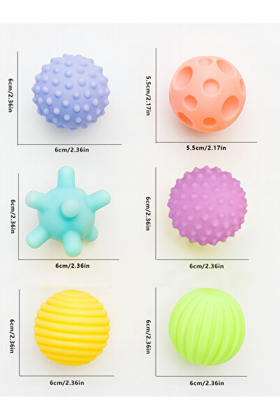 Choice1 A 916-1A 6Pcs Baby Sensory Ball, Baby Teething Toy, Montessori Early ...