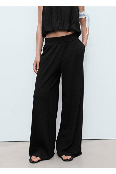 MANGO Woman Slim Knitted Straight Cut Trousers