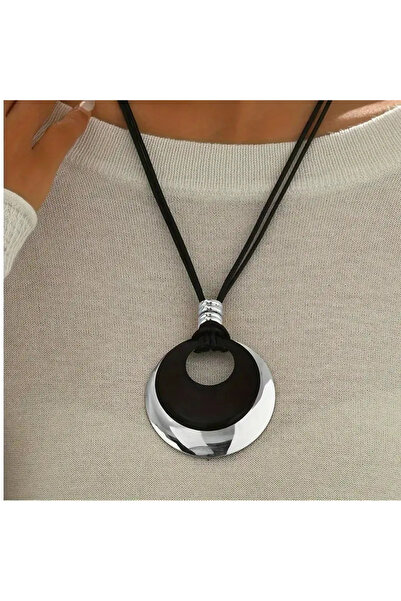 Choice YC4619-2 Personalized Retro Geometric Circular Pendant Woven Rope Neck...