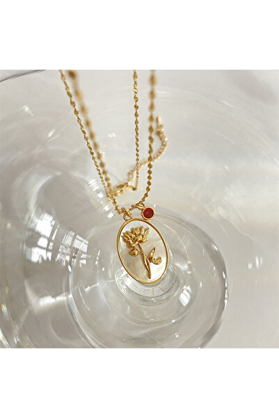 Choice 11839 1 12 Birth Month Flower Birthstone Necklace for Women Charm Whit...