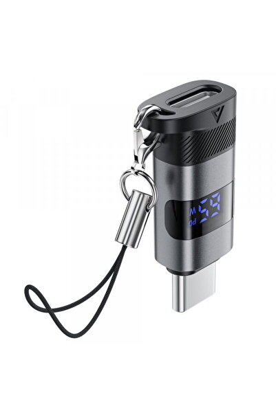 Acefast Adaptor Date și Încărcare USB-C - USB-C J9 Display, Gri
