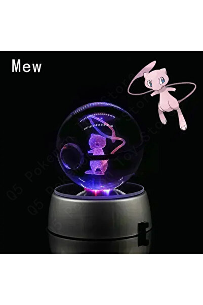 Choice7 03 Mew Pokemon Crystal Ball 3D Pikachu Mewtwo Mew Gengar Night Light ...