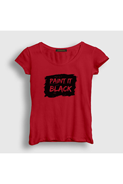 Presmono Women's Red Paint It Black the Rolling Stones T-Shirt 118338Tt