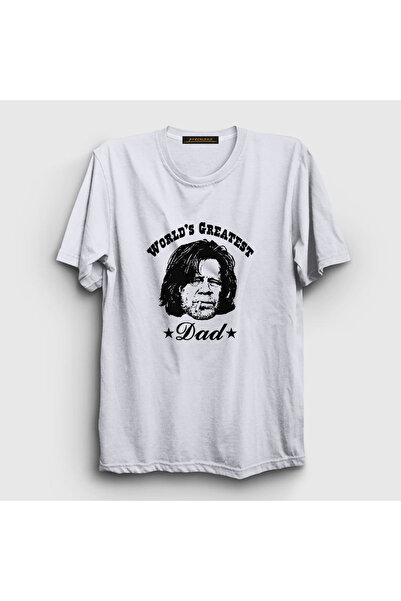 Presmono Unisex beli Najbolji tata Bezobrazni T-shirt 209727tt