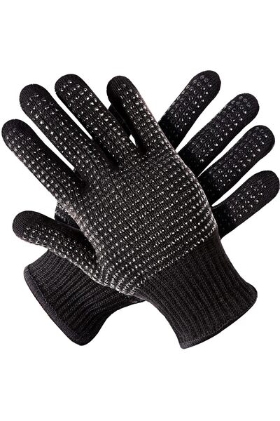Choice1 Black 2pcs Heat Resistant Gloves With Silicone Bumps Heat Proof Glove...