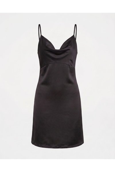 valeza Reagan Black Satin Nightgown
