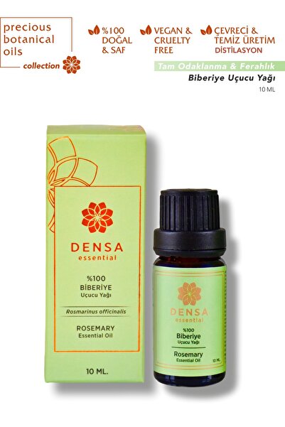 Densa Essential Biberiye Uçucu Yağı %100 Saf ve 10 ml Difüzör Buhurdanlık Uyumlu