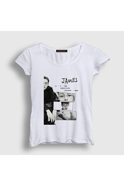 Presmono Kadın Beyaz James K-Pop Cortis T-Shirt 612419tt