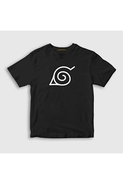 Presmono Unisex dečija crna Konoha anime Naruto T-shirt 133357tt