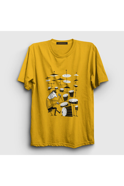 Presmono Žuti unisex bubnjevi poklon za bubnjare T-shirt - 507990tt