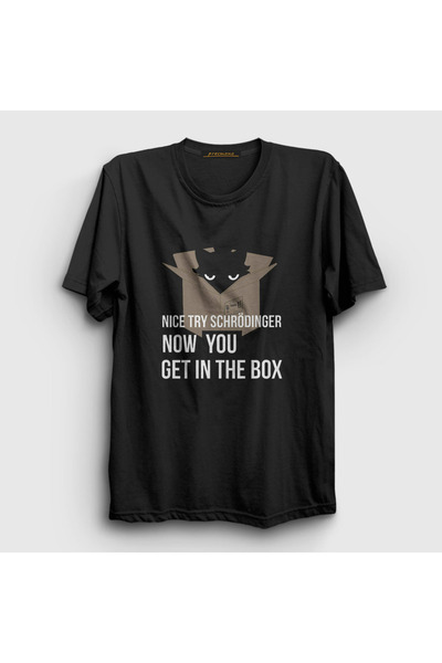 Presmono Unisex Black Nice Try Schrodinger Schrodingers Cat T-Shirt 561300Tt