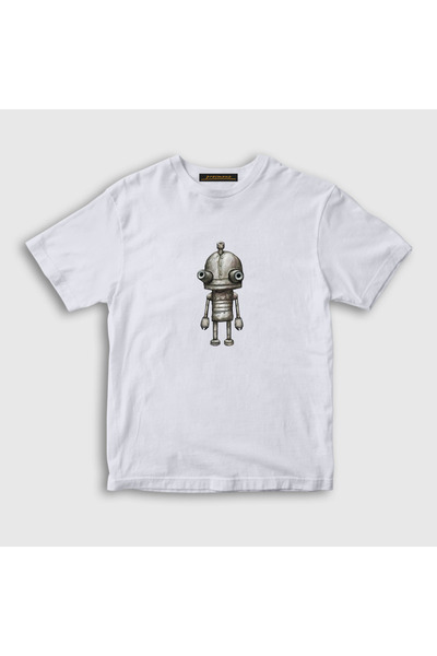 Presmono Unisex dečja bela igračka Josef Game Machinarium T-shirt 509861tt