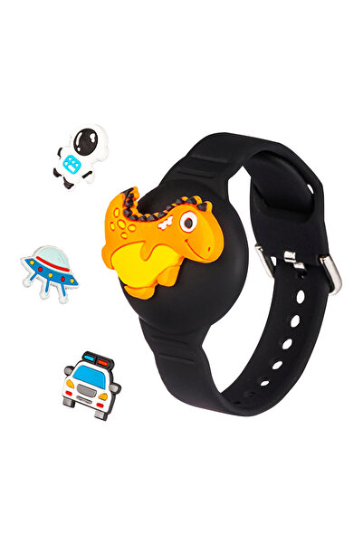 Choice Black AirTag Bracelet for Kids Hidden Cartoon Wristband for Air Tag Tr...