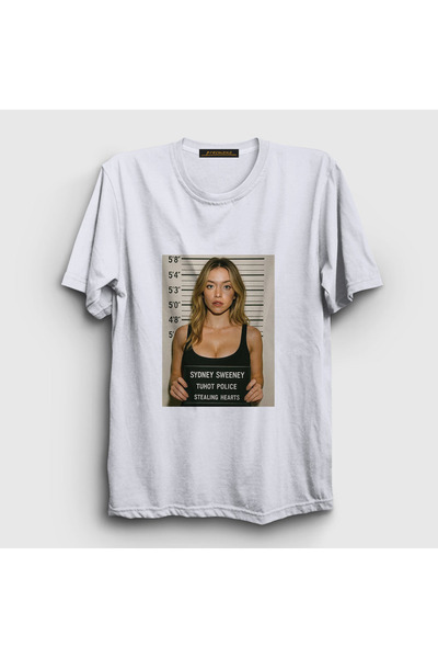 Presmono Unisex White Stealing Hearts Sydney Sweeney T-Shirt 594518Tt