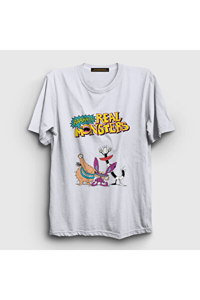 Presmono Unisex White Poster Real Monsters T-Shirt 561908Tt