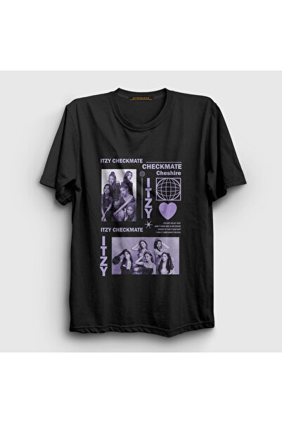 Presmono Unisex Black Poster K Pop Itzy T-Shirt 579210Tt