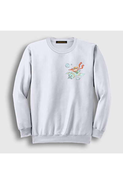 Presmono Unisex White Plane Le Petit Prince Little Prince Sweatshirt 568633Tt