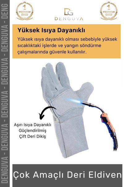 Denguva # Fireproof Gloves Heat Resistant Fireproof a Quality Laminated Waterproof Comfortable Multi-Purpose Leather