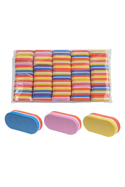 Choice 50pcs 50pcs Mini Sponge Nail File Buffer Block Double Color Buffing Sa...